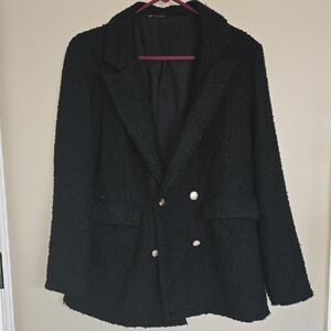 Chic Black Textured Blazer